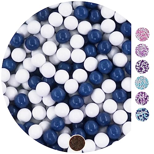 EinsSein 1kg Schokokugeln Mix small weiss-dunkelblau glanz Gastgeschenke Hochzeit, Taufe, Kommunion, Konfirmation perfekt für Reagenzgläser - Alternative für Schokolinsen, Hochzeitsmandeln, von EinsSein