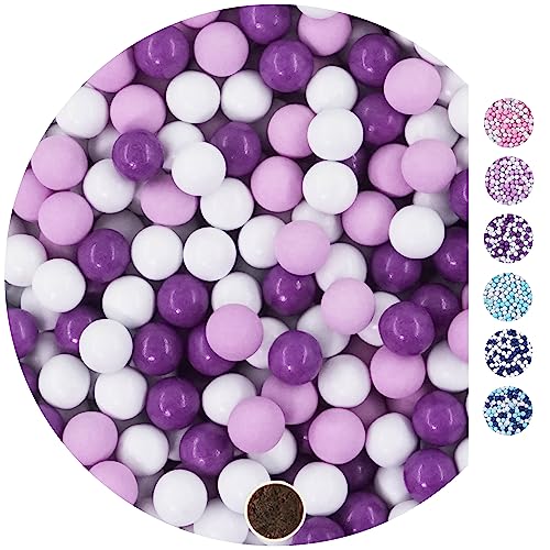 EinsSein 1kg Schokokugeln Mix small weiss-flieder-lila glanz Gastgeschenke Hochzeit, Taufe, Kommunion, Konfirmation perfekt für Reagenzgläser - Alternative für Schokolinsen, Hochzeitsmandeln, von EinsSein