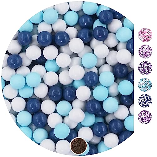EinsSein 1kg Schokokugeln Mix small weiss-hellblau-dunkelblau glanz Gastgeschenke Hochzeit, Taufe, Kommunion, Konfirmation perfekt für Reagenzgläser - Alternative für Schokolinsen, Hochzeitsmandeln, von EinsSein