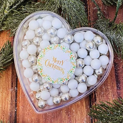 EinsSein 0,14kg Schokolade Weihnachts-Herz Weihnachtsgeschenk Merry Christmas weiss-silber | Nikolausgeschenk, Wichtelgeschenk Schokokugeln | kleine Geschenke für Weihnachten | Nikolaus christmas EinsSein 0,14kg Schokolade Weihnachts-Herz Weihnachtsgeschenk Merry Christmas weiss-silber | Nikolausgeschenk, Wichtelgeschenk Schokokugeln | kleine Geschenke für Weihnachten | Nikolaus christmas von EinsSein