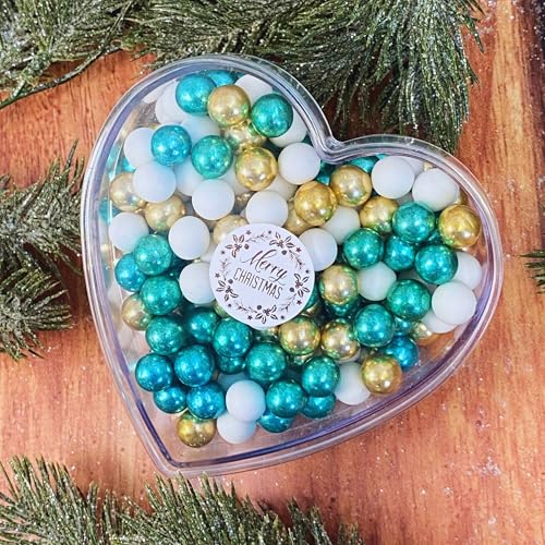 EinsSein 0,14kg Schokolade Weihnachts-Herz Weihnachtsgeschenk Merry Christmas weiss-gold-grün | Nikolausgeschenk, Wichtelgeschenk Schokokugeln | kleine Geschenke für Weihnachten | Nikolaus christmas EinsSein 0,14kg Schokolade Weihnachts-Herz Weihnachtsgeschenk Merry Christmas weiss-gold-grün | Nikolausgeschenk, Wichtelgeschenk Schokokugeln | kleine Geschenke für Weihnachten | Nikolaus christmas von EinsSein