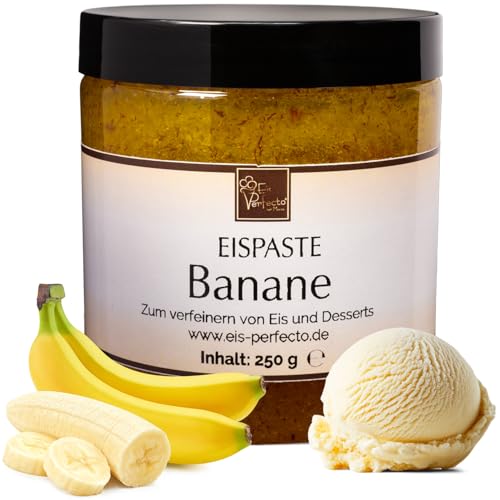 Banane Eispaste Eis Aroma Variegatos Eis Desserts Pralinen Zum Verfeinern von leckerem Eis Getränke Kuchen Kekse Tortencremes u. Eiscremes Inhalt 250 g von Eis Perfecto