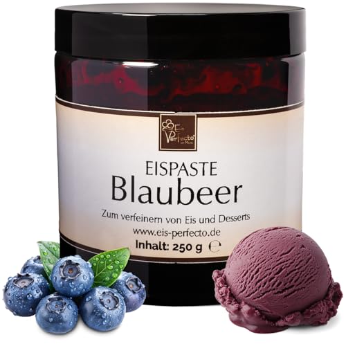 Blaubeer Eispaste Aroma Variegatos Eis Desserts Pralinen Zum Verfeinern von leckerem Eis Getränke Kuchen Kekse Tortencremes Eiscremes uvm. Inhalt 250 g von Eis Perfecto