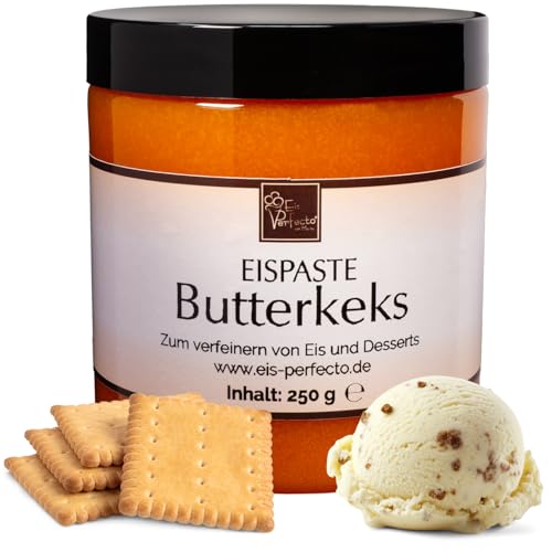 Butterkeks Eispaste Aroma Eis Desserts Pralinen Zum Verfeinern von leckerem Eis sowie Getränke Kuchen Kekse Tortencremes Eiscremes und mehr Inhalt 250 g von Eis Perfecto