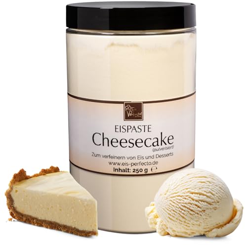 Cheesecake-Eispaste (Pulverisiert) für einmaliges aromatisches Eis » Auch zum Verfeinern von leckeren Desserts, Joghurt, Pralinen Torten und vielem mehr » Inhalt 250 g von Eis Perfecto