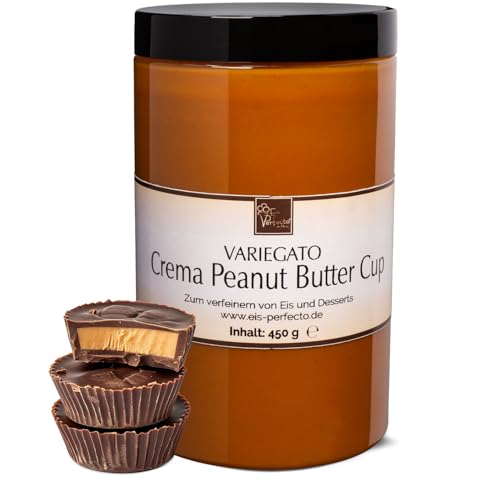 Crema Peanut Butter Cup Variegato zum marmorieren von Eis│ MEGA GESCHMACK│ Pimpe deine Eis, Desserts, Getränke uvm mit einer extra Portion Geschmack auf│ Inhalt 450 g Crema Peanut Butter Cup Variegato zum marmorieren von Eis│ MEGA GESCHMACK│ Pimpe deine Eis, Desserts, Getränke uvm mit einer extra Portion Geschmack auf│ Inhalt 450 g von Eis Perfecto