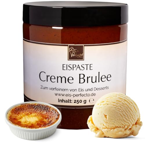 Creme Brulee Eispaste Aroma Paste Eis Desserts Pralinen Zum Verfeinern z.B. von leckerem Eis Getränke Kuchen Kekse Tortencremes Eiscremes Inhalt 250 g von Eis Perfecto