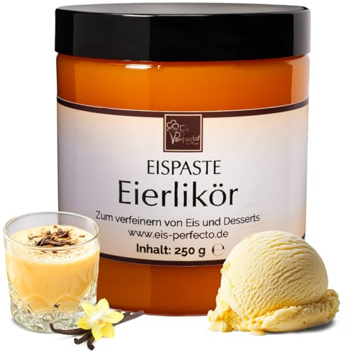 Eierlikör Eispaste Aroma Variegato Eis Desserts Pralinen Zum Verfeinern von leckerem Eis Getränke Kuchen Kekse Tortencremes Desserts uvm. Inhalt 250 g von Eis Perfecto