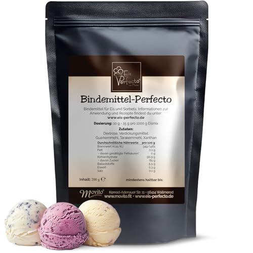 Bindemittel für Eis│für ein besonders cremiges und leckeres Speiseeis │Ohne künstliche Konservierungsstoffe keine Chemie │Vegan und Glutenfrei │ Inhalt 200 g von Eis Perfecto