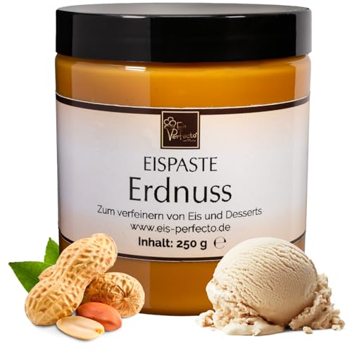 Erdnuss-Eispaste » 100% geröstete ERDNUSSkerne » für selbstgemachtes leckeres Eis » ohne künstliche Aromastoffe » auch zum Verfeinern von leckeren Desserts, Getränke uvm. » Inhalt 250 g von Eis Perfecto