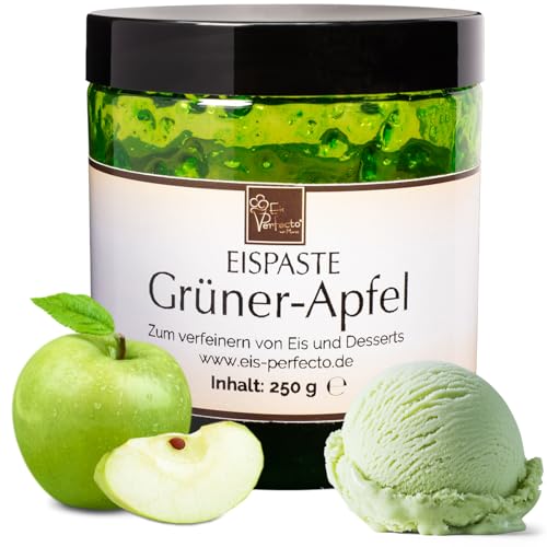 Grüner Apfel Eispaste Aroma Eis Desserts Pralinen Zum Verfeinern von leckerem Eis Sorbets Getränke Kuchen Kekse Tortencremes Smoothies Eiscremes Inhalt 250 g von Eis Perfecto