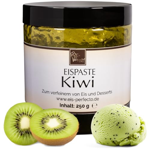 Kiwi-Eispaste für fruchtiges aromatisches Eis » Auch zum Verfeinern von leckerem Eis, Desserts, Getränke, Pralinen Torten und vielem mehr » Inhalt 250 g von Eis Perfecto