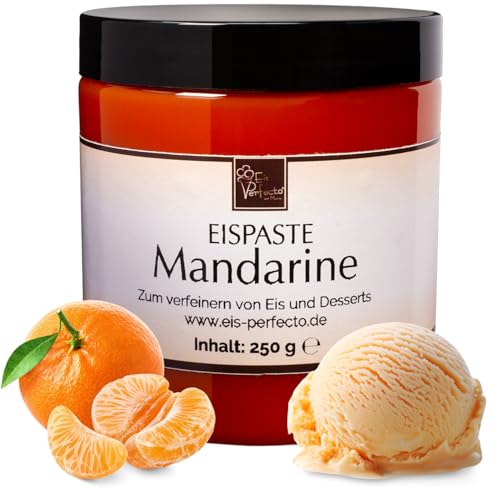 Mandarinen-Eispaste für fruchtiges aromatisches Eis » Auch zum Verfeinern von leckeren Desserts, Getränke, Pralinen Torten und vielem mehr » Inhalt 250 g von Eis Perfecto