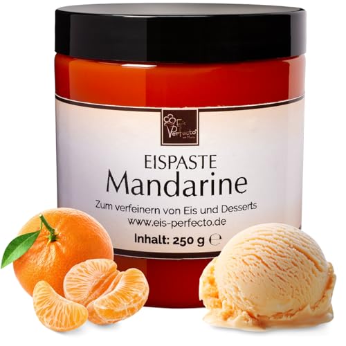 Mandarinen-Eispaste für fruchtiges aromatisches Eis » Auch zum Verfeinern von leckeren Desserts, Getränke, Pralinen Torten und vielem mehr » Inhalt 250 g von Eis Perfecto