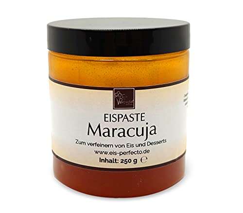 Maracuja-Eispaste für fruchtiges aromatisches Eis » Auch zum Verfeinern von leckerem Eis, Desserts, Getränke, Pralinen Torten und vielem mehr » Inhalt 250 g von Eis Perfecto