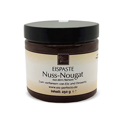 Nuss-Nougat Eispaste für köstliches aromatisches Eis » Auch zum Verfeinern von leckeren Desserts, Getränke, Pralinen Torten und vielem mehr » Inhalt 250 g von Eis Perfecto