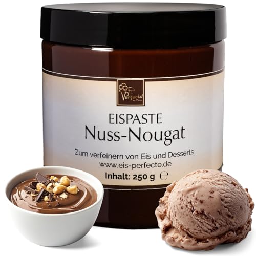 Nuss-Nougat Eispaste für köstliches aromatisches Eis » Auch zum Verfeinern von leckeren Desserts, Getränke, Pralinen Torten und vielem mehr » Inhalt 250 g von Eis Perfecto