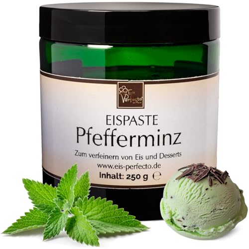 Pfefferminz-Eispaste für erfrischendes leckeres Speiseeis » Auch zum Verfeinern von Desserts, Getränke, Pralinen Tortencremes und vielem mehr » Inhalt 250 g von Eis Perfecto