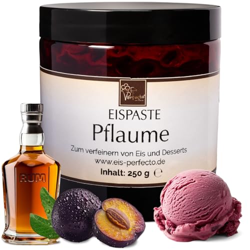 Pflaume-Eispaste für fruchtiges aromatisches Eis, Sorbets und Variegatos » Auch zum Verfeinern von leckeren Desserts, Getränke und vielem mehr » Inhalt 250 g von Eis Perfecto