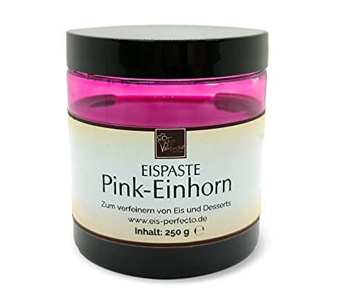 Pink-Einhorn-Eispaste » ohne künstliche Aromastoffe » zum Verfeinern von leckerem Eis, Desserts, Getränke, Pralinen, Torten und vielem mehr. Inhalt 250 g von Eis Perfecto