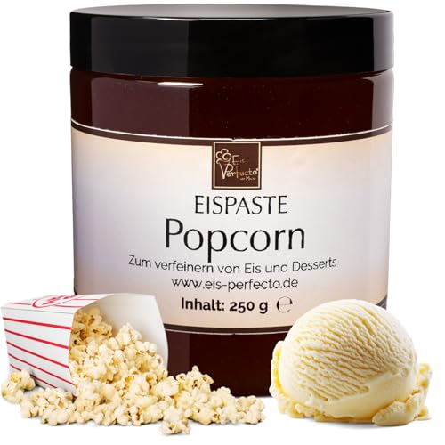 Popcorn Eispaste │ MEGA GESCHMACK │ Pimpe dein Eis uvm mit einer extra Portion Geschmack auf │ Für alle die mehr wollen als langweiliges Eis │ Inhalt 250 g von Eis Perfecto