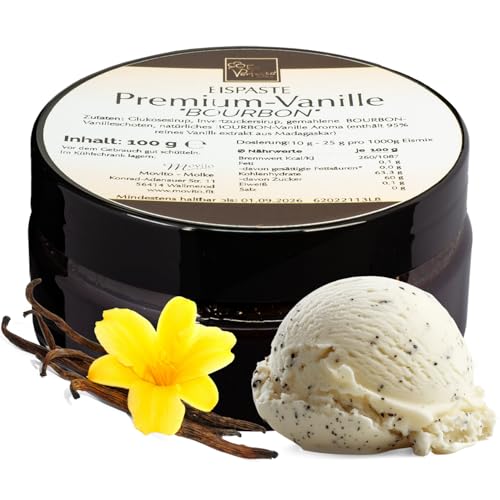 Premium-Bourbon-Vanille-Paste » Keine künstlichen Aromen » Zum Verfeinern von aromatischem Eis, Desserts, Getränke, Pralinen Torten und vielem mehr » Inhalt 100 g Premium-Bourbon-Vanille-Paste » Keine künstlichen Aromen » Zum Verfeinern von aromatischem Eis, Desserts, Getränke, Pralinen Torten und vielem mehr » Inhalt 100 g von Eis Perfecto