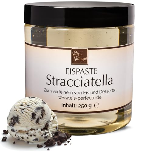 Stracciatella-Eispaste für aromatisches Eis » Auch zum Verfeinern von leckerem Dessert, Joghurt, Quark, Getränke, Pralinen Torten und vielem mehr » Inhalt 250 g von Eis Perfecto