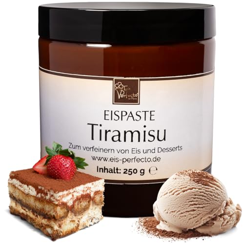 Tiramisu-Eispaste für köstliches Eis wie beim Italiener » Auch zum Verfeinern von leckeren Desserts, Getränke, Pralinen Torten und vielem mehr » Inhalt 250 g von Eis Perfecto