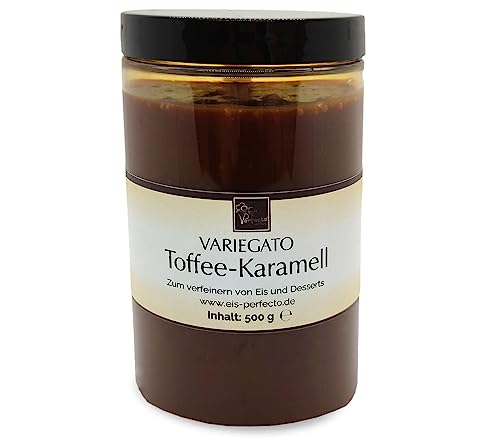 Toffee-Karamell Variegato zum marmorieren für selbstgemachtes leckeres Milcheis │ MEGA GESCHMACK │ Auch super lecker in Desserts und Torten uvm. │ Inhalt 500 g von Eis Perfecto