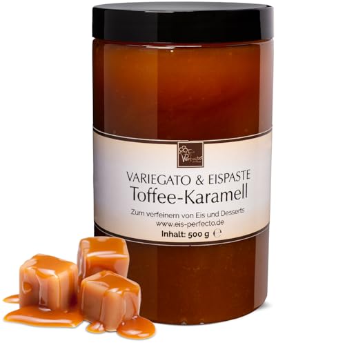 Toffee-Karamell Variegato zum marmorieren für selbstgemachtes leckeres Milcheis │ MEGA GESCHMACK │ Auch super lecker in Desserts und Torten uvm. │ Inhalt 500 g von Eis Perfecto