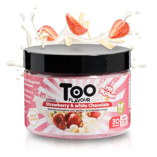 Too Flavour Stawberry & white Chocolate Aromapulver│ mit weißen Schokoladenraspel │ Nur 10 kcal pro Portion│ Zum Aromatisieren von Lebensmittel, Getränke uvm. Too Flavour Stawberry & white Chocolate Aromapulver│ mit weißen Schokoladenraspel │ Nur 10 kcal pro Portion│ Zum Aromatisieren von Lebensmittel, Getränke uvm. von Eis Perfecto