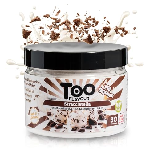 Too Flavour Stracciatella Aromapulver│ mit Schokoladenstücken │ Nur 11 kcal pro Portion│ Zum Aromatisieren von Lebensmittel, Getränke uvm.│Inhalt 30 Portionen von Eis Perfecto