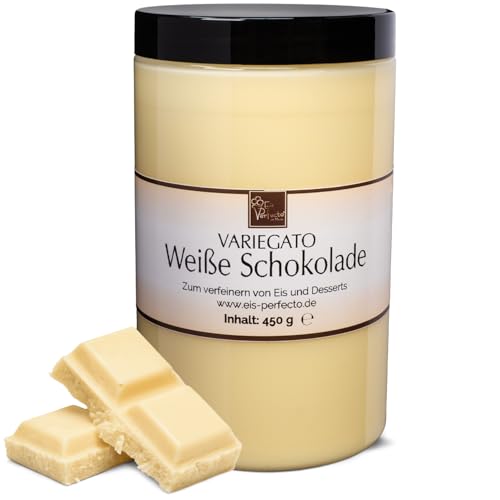 Weißes Schokoladen Variegato zum marmorieren für selbstgemachtes leckeres Milcheis │ MEGA GESCHMACK│ Auch super lecker in Desserts und Torten uvm. │ Inhalt 450 g von Eis Perfecto