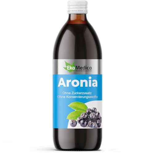 EkaMedica® Aronia Saft Nahrungsergänzungsmittel Aroniasaft Fruchtsaft - Natürlich Ohne Zuckerzusatz Konservierungsstoffe Duftstoffe (1000 ml) von EkaMedica