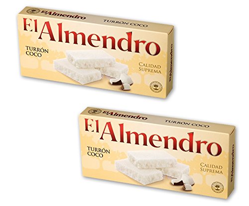 El Almendro - Das paket enthält 2 Turrón Coco - Kokos-Nougat 200g höchste Qualität von El Almendro