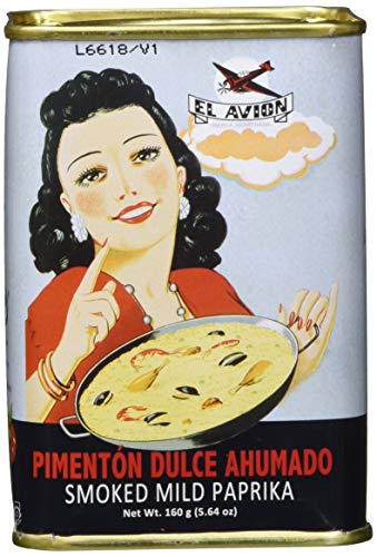 El Avion Pimentón Dulce Ahumado - süßes Paprikapulver, geräuchert aus Spanien/Valencia in einer attraktiven Dose (160 g) von El Avion