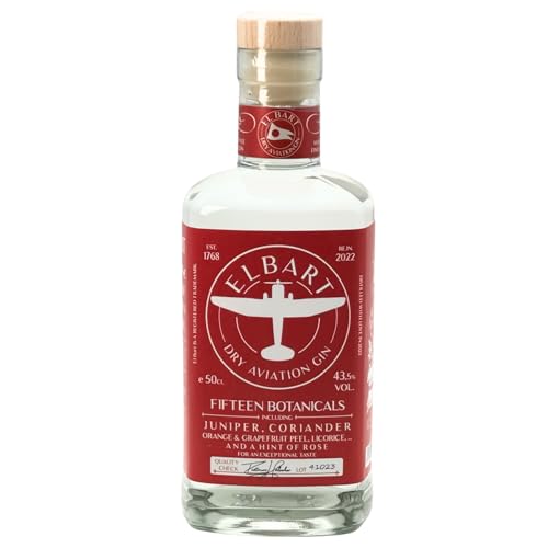 El Bart | Dry Aviation Gin | Authentischer, unverfälschter Gin mit Zitrusnoten | Purer Genuss | Perfekter Allrounder für Kenner, Genießer & Einsteiger | In der Sammlerflasche | 43,5% VOL, 500ml von El Bart