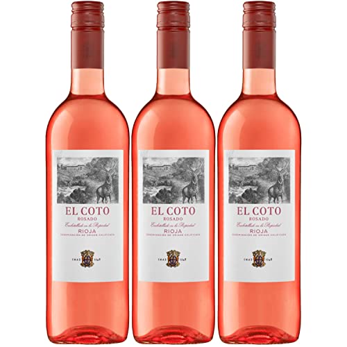 El Coto Rioja Tempranillo DOCa Rosado Roséwein Wein Trocken Spanien I Visando Paket (3 x 0,75l) von El Coto