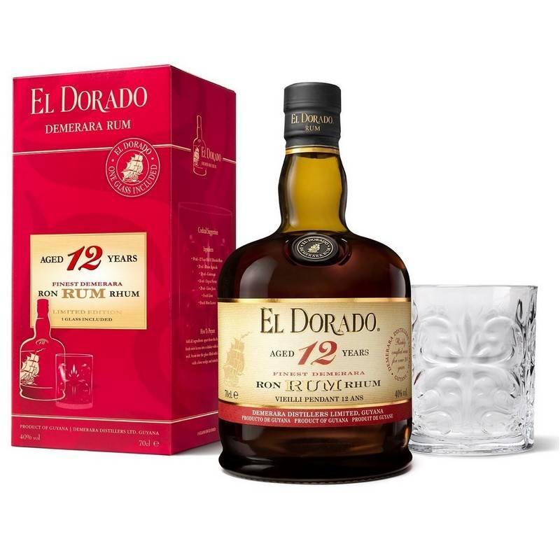 El Dorado 12 Jahre Rum-Geschenkset mit Tumbler 0,7 L 40% vol von El Dorado