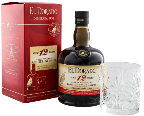 El Dorado Rum 12YO I Demerara Rum I 700 ml I 40% Volume I Geschenkset mit Glas El Dorado Rum 12YO I Demerara Rum I 700 ml I 40% Volume I Geschenkset mit Glas von El Dorado