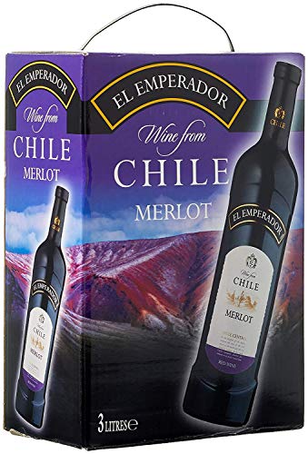 4 x EL EMPERADOR MERLOT CHILE Bag in Box 3 Liter 12,5% vol Incl. Goodie von Flensburger Handel von EL EMPERADOR