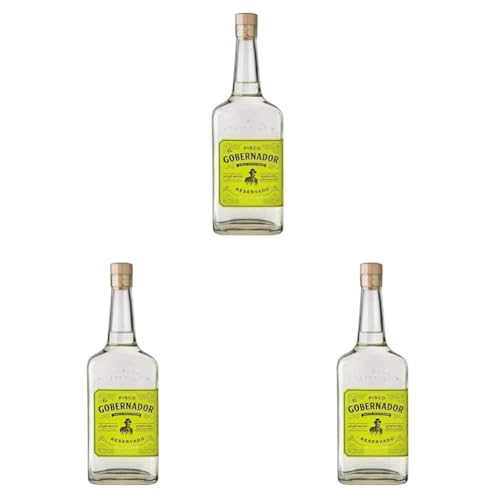 El Gobernador PISCO (1x 0,7l) – die Fruchtigkeit Südamerikas - chilenischer Pisco aus dem Limarí Tal – 70cl mit 40% vol. (Packung mit 3) von El Gobernador