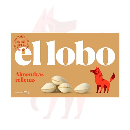 EL LOBO – Handwerklich hergestellte Mandeln mit Turróncreme-Füllung, höchste Qualität, typische Weihnachtssüßigkeit, handwerklich hergestelltes Rezept, 200 g von El Lobo