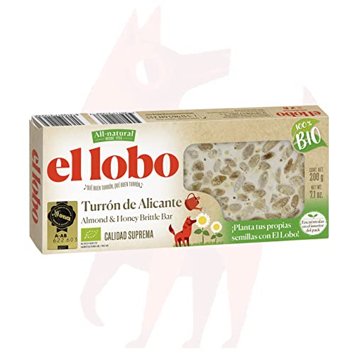 EL LOBO | Turrón aus Alicante 100% BIO 200 g| „All Natural“ | Umweltfreundlich | glutenfrei | Höchste Qualität EL LOBO | Turrón aus Alicante 100% BIO 200 g| „All Natural“ | Umweltfreundlich | glutenfrei | Höchste Qualität von El Lobo