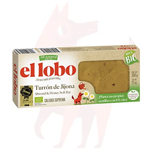 EL LOBO | Turrón aus Jijona 100% BIO 200 g| „All Natural“ | Umweltfreundlich | Glutenfrei | Höchste Qualität EL LOBO | Turrón aus Jijona 100% BIO 200 g| „All Natural“ | Umweltfreundlich | Glutenfrei | Höchste Qualität von El Lobo
