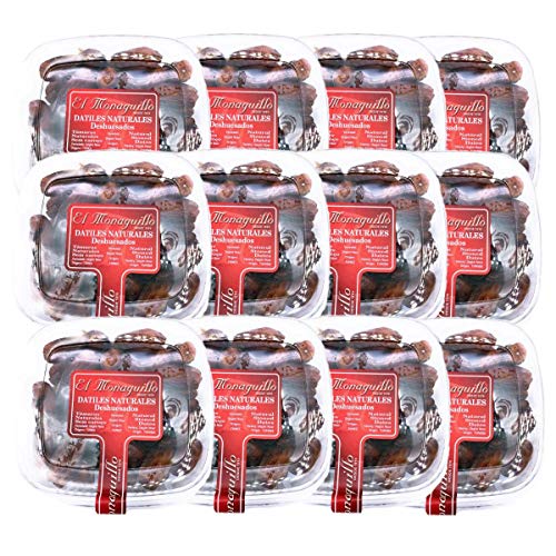 Deglet Nour getrocknete Datteln 12x 400g aus Süd Tunesien - 100 % natürliche Premium Qualität - ohne Kern - glutenfrei - ungeschwefelt- vegan von El Monaguillo