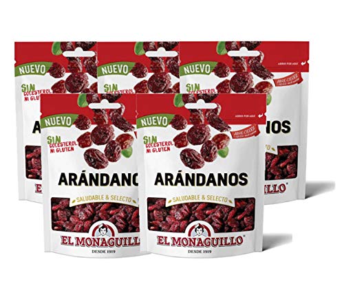 Getrocknete Cranberrys 5x 110g aus Kanada - natürliche Premium Qualität - glutenfrei - ungeschwefelt - vegan - wiederverschließbare Verpackung Getrocknete Cranberrys 5x 110g aus Kanada - natürliche Premium Qualität - glutenfrei - ungeschwefelt - vegan - wiederverschließbare Verpackung von El Monaguillo