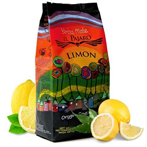 Yerba Mate Tee El Pajaro Limon 1000g | Paraguayisch mate-tee mit Zitronenschalen und Passionsfrucht | Natürliche energie | Yerba mate-tee ohne künstliche Zusätze | Yerba mate tee loose leaf 1 kg von El Pajaro