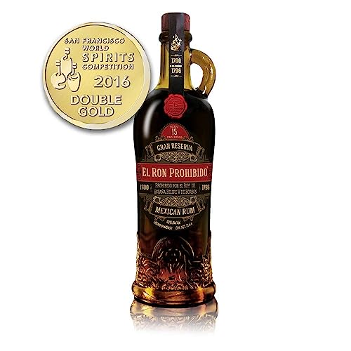 El Ron Prohibido Rum Reserva 15 | Premium Rum |Im 15-Jahre-Solera-Verfahren hergestellt | Abgerundet mit Rosinenwein | Langer, weicher Abgang |40% Vol. | 700ML von El Ron Prohibido