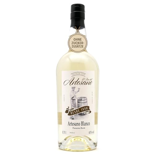 Rum I El Ron del Artesano I Blanco Panama Rum I 6 Monate I fassgereift I ohne Aromazusätze I ohne Zuckerzusätze I 40,0% vol I 700ml von El Ron del Artesano